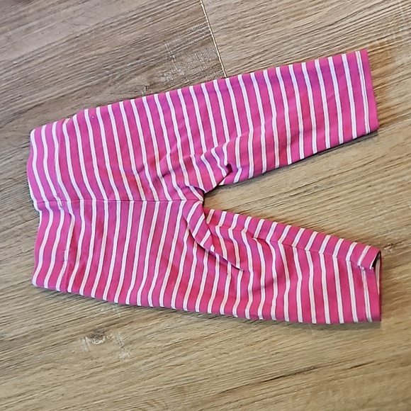 Mini Boden Pink & White Striped Cropped Leggings Girls Capri Pants Size 3/4 - Picture 3 of 3